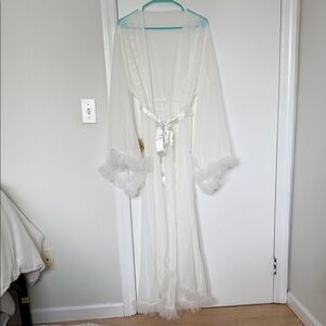 Elegant White Sheer Robe